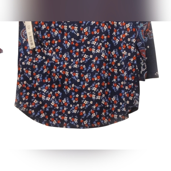 Westbound - NWT,  Blue Floral & Paisley Print Blouse, 3/4 Sleeves, Round... - Picture 9 of 10